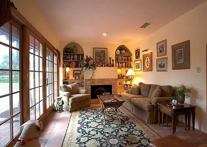 sitting room and library